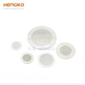 Sintered porous 316 stainless steel filter disc for Liquid Diffuser